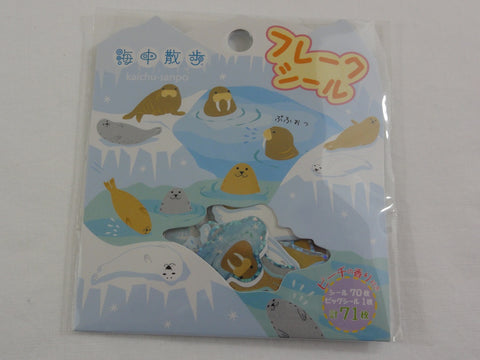 Cute Kawaii Naito Ocean Sea Animals Underwater Seal Theme Stickers Sack - C