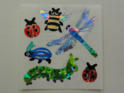 Sandylion Insects Bee Ladybug Prismatic Sticker Sheet / Module - Vintage & Collectible