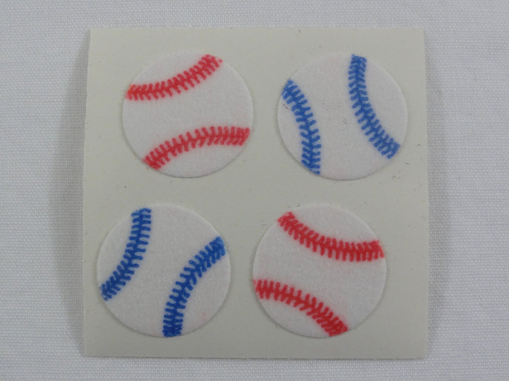 Sandylion Baseball Sport Fuzzy Sticker Sheet / Module - Vintage & Collectible