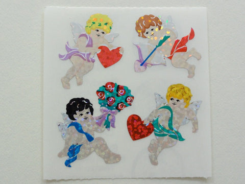 Sandylion Angel Heart Valentine Glitter Sticker Sheet / Module - Vintage & Collectible