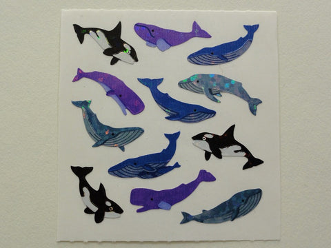 Sandylion Whale Glitter Sticker Sheet / Module - Vintage & Collectible