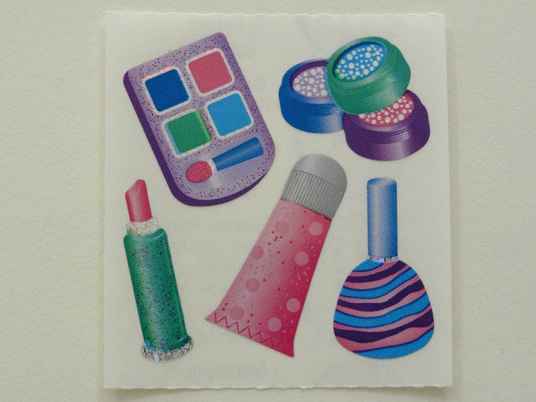 Sandylion Girl Make Up Set Glitter Sticker Sheet / Module - Vintage & Collectible