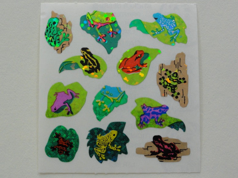 Sandylion Frogs Glitter Sticker Sheet / Module - Vintage & Collectible