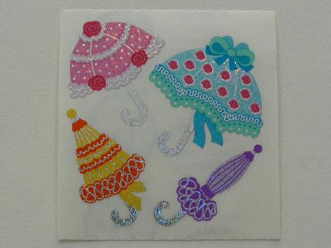 Sandylion Umbrella Glitter Sticker Sheet / Module - Vintage & Collectible
