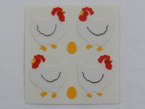 Sandylion Chicken Fuzzy Sticker Sheet / Module - Vintage & Collectible