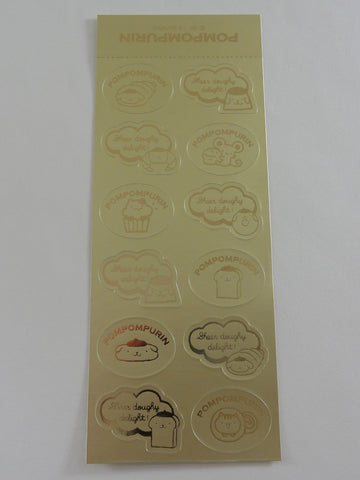 Cute Kawaii Pom Pom Purin Gold Sticker Sheet - 2014 Rare HTF Collectible - for Journal Planner Craft Stationery