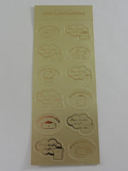 Cute Kawaii Pom Pom Purin Gold Sticker Sheet - 2014 Rare HTF Collectible - for Journal Planner Craft Stationery