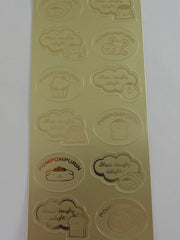 Cute Kawaii Pom Pom Purin Gold Sticker Sheet - 2014 Rare HTF Collectible - for Journal Planner Craft Stationery