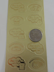 Cute Kawaii Pom Pom Purin Gold Sticker Sheet - 2014 Rare HTF Collectible - for Journal Planner Craft Stationery