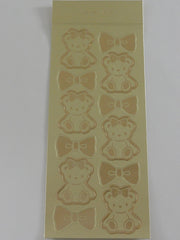 Cute Kawaii Hello Kitty Bear Gold Sticker Sheet - 2014 Rare HTF Collectible - for Journal Planner Craft Stationery