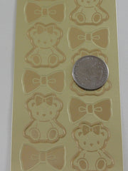 Cute Kawaii Hello Kitty Bear Gold Sticker Sheet - 2014 Rare HTF Collectible - for Journal Planner Craft Stationery