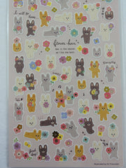 Cute Kawaii Mind Wave Rabbit Spring Flowers Sticker Sheet - for Journal Planner Craft Scrapbook Notebook Organizer