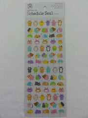 Cute Kawaii Mind Wave Schedule Sticker Sheet - Hedgehog Bird Bear Dog Cat Rabbit - for Journal Planner Craft Scrapbook Organizer Calendar Notebook