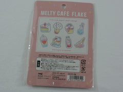 Cute Kawaii Crux Melty Cafe Flake Stickers Sack - B Pink Cup Shape Ziplock Bag - Drink Cake Sweet Bakery Cupcake - for Journal Planner Scrapbooking Craft