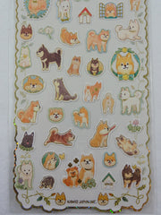 Cute Kawaii Kamio Dog Puppy Sticker Sheet - with Gold Accents - for Journal Planner Craft Agenda Organizer Scrapbook