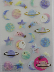 Cute Kawaii Mind Wave Cherie Couleur Planet Stars Space Universe Sticker Sheet - for Journal Planner Craft Organizer Calendar