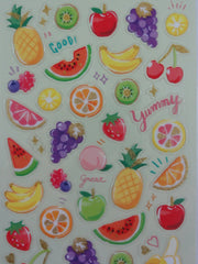 Cute Kawaii Mind Wave Fruit Strawberry Apple Banana Healthy Food theme Sticker Sheet - for Journal Planner Craft Organizer