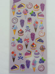 Cute Kawaii Mind Wave Merry Berry Blueberry Grape Fruit Healthy Food Purple theme Sticker Sheet - for Journal Planner Craft Organizer