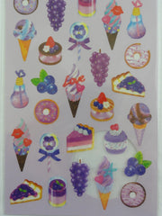 Cute Kawaii Mind Wave Merry Berry Blueberry Grape Fruit Healthy Food Purple theme Sticker Sheet - for Journal Planner Craft Organizer