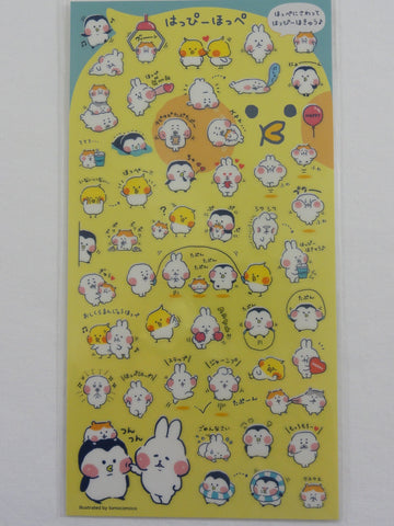 Cute Kawaii Mind Wave Funny Hamster  Bunny Penguin Chicks Sticker Sheet - for Journal Planner Craft Organizer Calendar Schedule Diary Gift