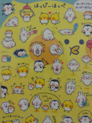 Cute Kawaii Mind Wave Funny Hamster  Bunny Penguin Chicks Sticker Sheet - for Journal Planner Craft Organizer Calendar Schedule Diary Gift