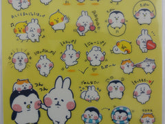 Cute Kawaii Mind Wave Funny Hamster  Bunny Penguin Chicks Sticker Sheet - for Journal Planner Craft Organizer Calendar Schedule Diary Gift