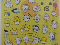Cute Kawaii Mind Wave Funny Hamster  Bunny Penguin Chicks Sticker Sheet - for Journal Planner Craft Organizer Calendar Schedule Diary Gift