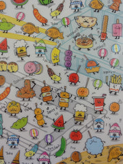 Cute Kawaii Mind Wave Food Summer Snack Festival Fair Sticker Sheet - for Journal Planner Craft Organizer Calendar