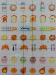 Cute Kawaii Mind Wave Bread Croissant Coffee Milk Morning Breakfast time Schedule Sticker Sheet - for Journal Planner Craft Organizer