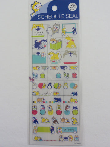 Cute Kawaii Mind Wave Dog Puppies Fun time Schedule Sticker Sheet - for Journal Planner Craft Organizer