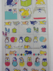 Cute Kawaii Mind Wave Dog Puppies Fun time Schedule Sticker Sheet - for Journal Planner Craft Organizer