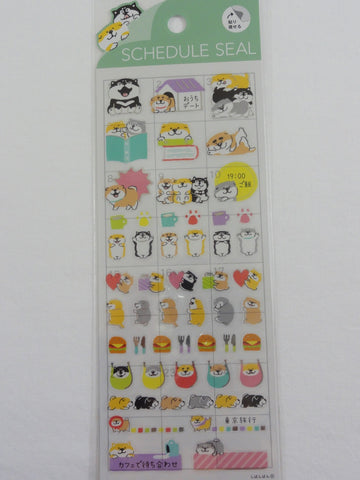 Cute Kawaii Mind Wave Dog Puppies Fun time Schedule Sticker Sheet - for Journal Planner Craft Organizer