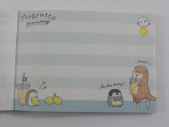 Cute Kawaii Hedgehog Bear Penguin Mugyutto Lemonade Stand Mini Notepad / Memo Pad - A - Stationery Design Writing Collection