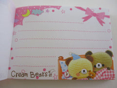 Cute Kawaii Crux Cream Bears Mini Notepad / Memo Pad - Stationery Designer Paper Collection