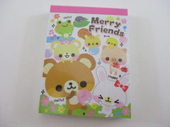 Cute Kawaii VHTF Kamio Merry Friends Mini Notepad / Memo Pad - Stationery Designer Paper Collection