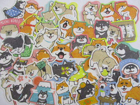 Cute Kawaii Dog Puppies Flake Stickers - 40 pcs - for Journal Planner Craft Scrapbook