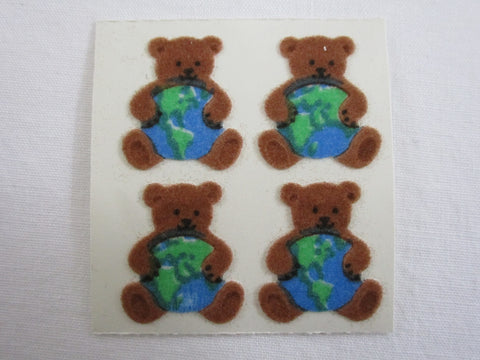 Sandylion Bear Fuzzy Sticker Sheet / Module - Vintage & Collectible