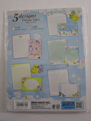 Cute Kawaii Mind Wave Beautiful Girl Bath Bubble Letter Set Pack - Stationery Writing Paper Envelope Pen Pal