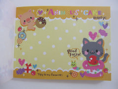 Cute Kawaii Pool Cool Bear Animals Cake Mini Notepad / Memo Pad - Stationery Design Writing - Vintage Collectible