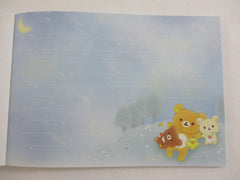 Cute Kawaii San-X Rilakkuma Bear Chairoikoguma Starry Sky Night 4 x 6 Inch Notepad / Memo Pad - Stationery Designer Paper Collection