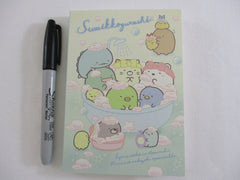 Cute Kawaii San-X Sumikko Gurashi Bath Shower theme 4 x 6 Inch Notepad / Memo Pad - Stationery Designer Paper Collection
