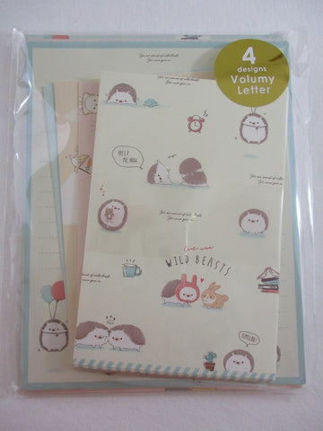 Cute Kawaii Q-Lia Hedgehog Rabbit Cute Wild Beasts Letter Set Pack - Stationery Paper Envelope Penpal