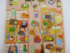 Cute Kawaii Kamio Beer Sake Dinner Sticker Sheet - with Gold Accents - for Journal Planner Craft Agenda Organizer Scrapbook