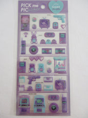 Cute Kawaii Crux Pick Me Sticker Sheet - Purple - Game Record Disk Fun Arcade - for Journal Planner Craft
