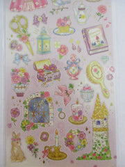 Cute Kawaii Mind Wave Fairy Tale Princess Theme Sticker Sheet - Pink Jewel Castle - for Journal Planner Craft