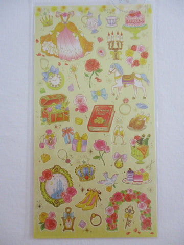 Cute Kawaii Mind Wave Fairy Tale Princess Theme Sticker Sheet - Yellow Rose - for Journal Planner Craft