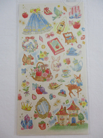 Cute Kawaii Mind Wave Fairy Tale Princess Theme Sticker Sheet - White Apple Forest - for Journal Planner Craft