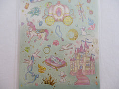 Cute Kawaii Mind Wave Fairy Tale Princess Theme Sticker Sheet - Green Cinderella Castle - for Journal Planner Craft