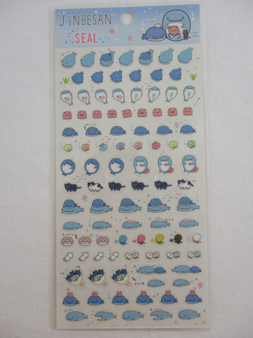 Cute Kawaii San-X Jinbesan Whale Sticker Sheet - A - for Planner Journal Scrapbook Craft