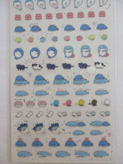 Cute Kawaii San-X Jinbesan Whale Sticker Sheet - A - for Planner Journal Scrapbook Craft